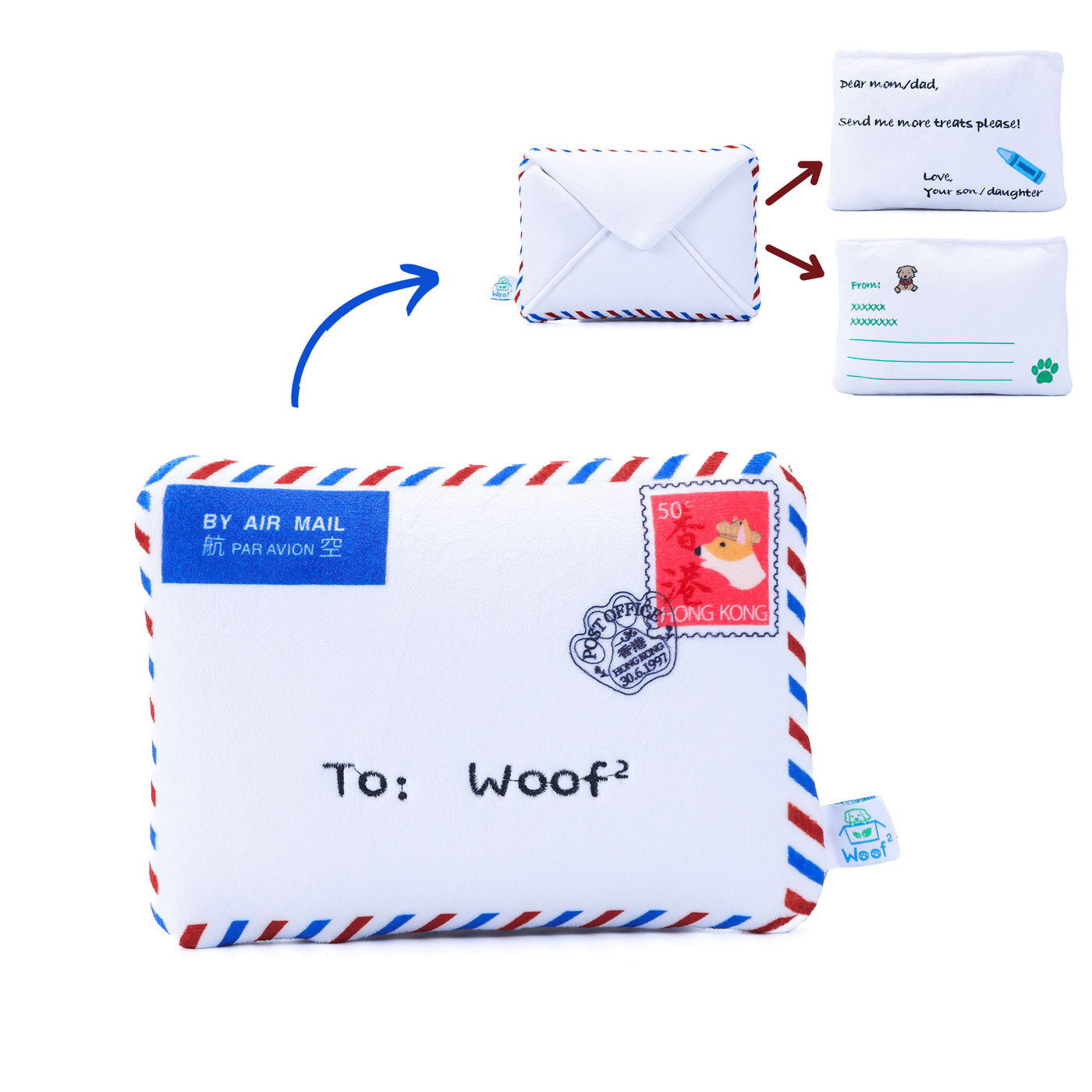 Woof² | Hong Kong Airmail Letter Nosework Soft Plush Pet Toy - Woof² HK