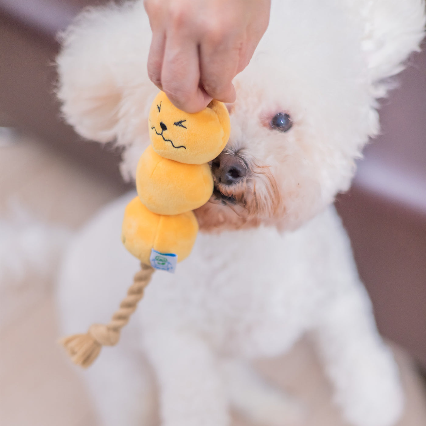 Woof² | Curry Fishball Soft Plush Rope Pet Pull Toy