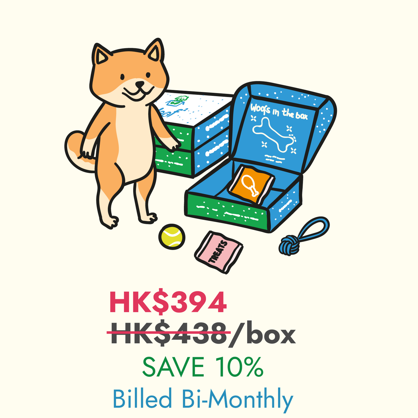 [ENG] Woof² 6-month Subscription Dog Gift Box (1 box / 2 months) - Woof² HK