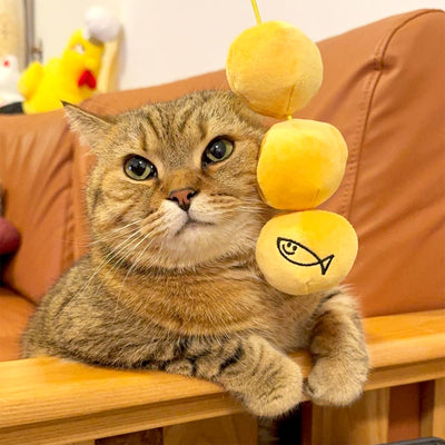 Meow² | Curry Fish Balls Soft Plush Cat Wand