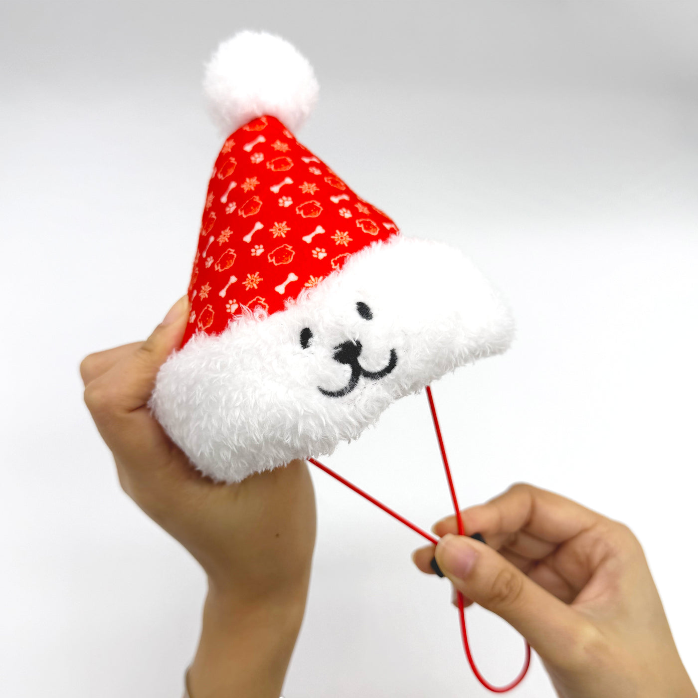 Woof² | Christmas Santa 8% OFF Bundle [Christmas Santa Hat + Christmas Stocking Soft Plush Pet Toys]