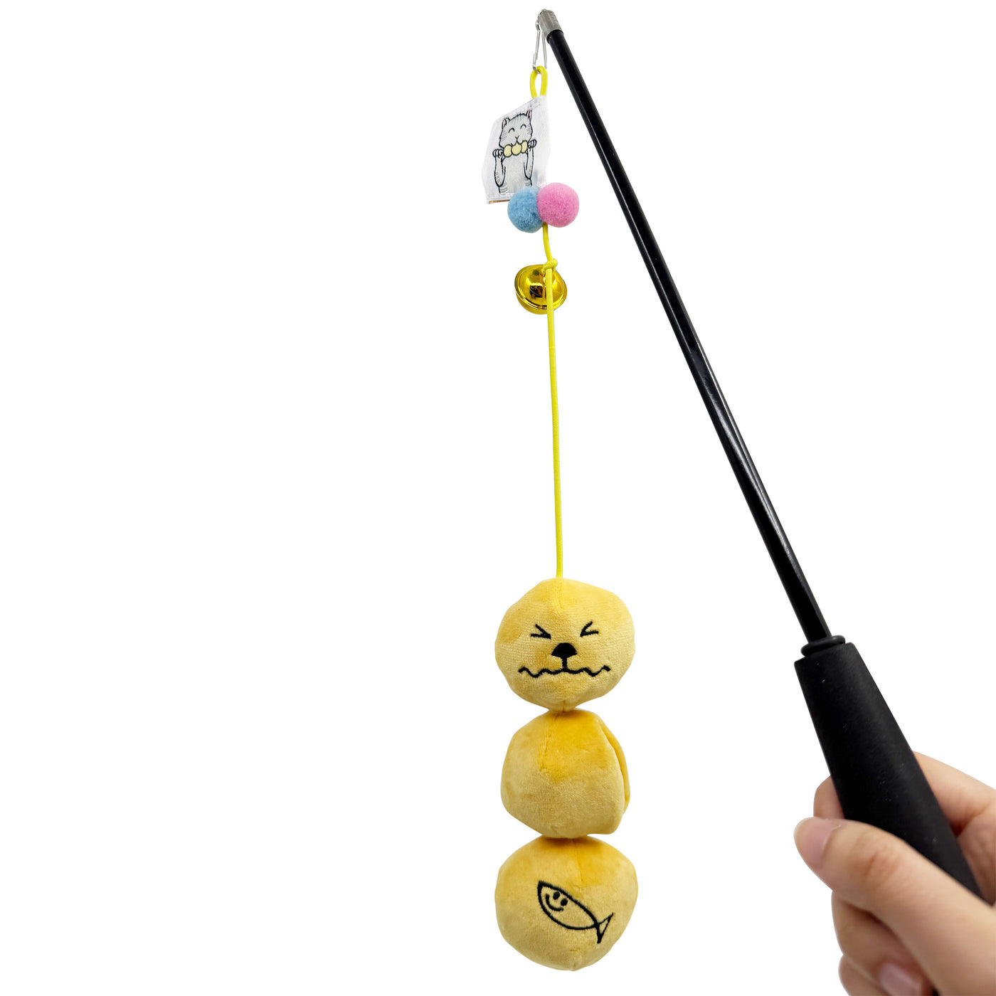 Meow² | Curry Fish Balls Soft Plush Cat Wand