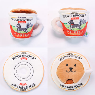 Woof² | Hong Kong Milk Tea 2-In-1 Nosework Soft Plush Pet Toy