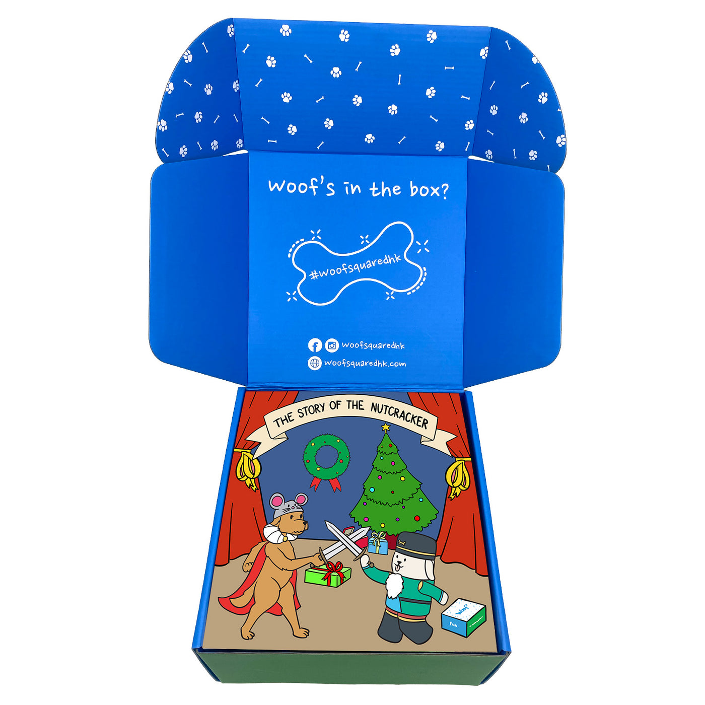 Woof² Nutcracker Dog Gift Box