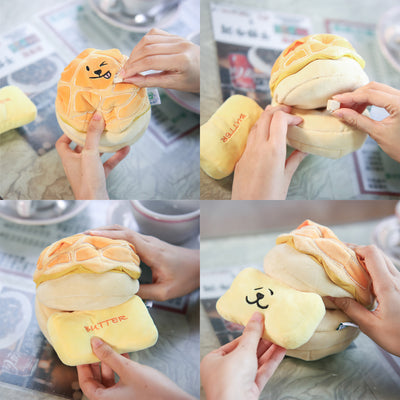 Woof² | Buttered Pineapple Bun 2-in-1 Nose-work Soft Plush Pet Toy