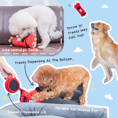 Woof² | British Postbox Treat-Dispensing Soft Plush Pet Toy