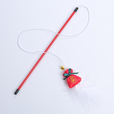 Chinese New Year 'Lucky' Soft Plush Teaser Wand Cat Toy - Woof² HK