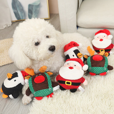 Christmas Chubby Santa Soft Plush Dog Toy - Woof² HK