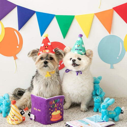Biteme Happy Birthday Card Soft Plush Dog Toy - Woof² HK