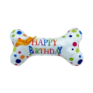 Happy Birthday Bone Soft Plush Dog Toy - Woof² HK