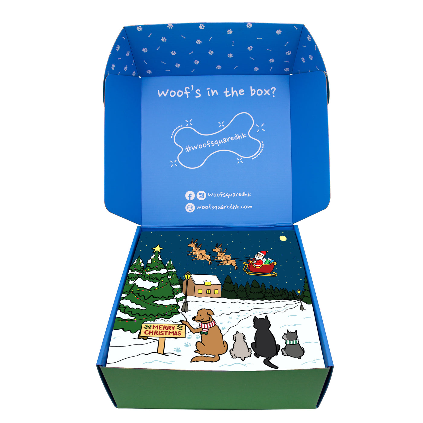 Woof² White Christmas Dog Gift Box - Woof² HK