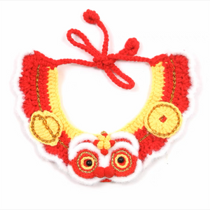 Chinese New Year Red Dancing Lion Dog/Cat Bandana - Woof² HK